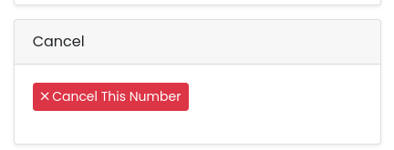 Cancel card with the Cancel This Number button